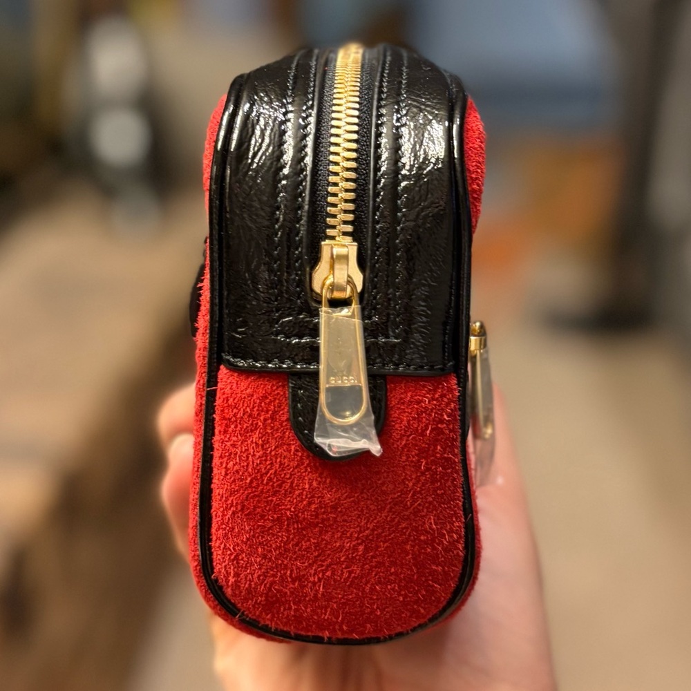 ANOTHER ONE! SOLD!! NWT’S Gucci Ophidia Small Belt Bag in Hibiscus Red Suedem - Picture 3 of 14